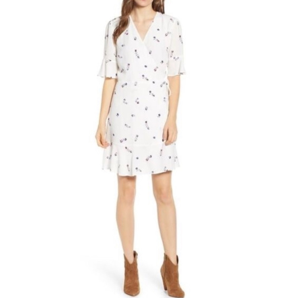 White floral wrap dress by Rails sold by Nordstrom